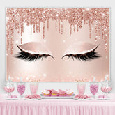 Lofaris Rose Gold Glitter Bokeh Pretty Eyes Backdrop for Girl